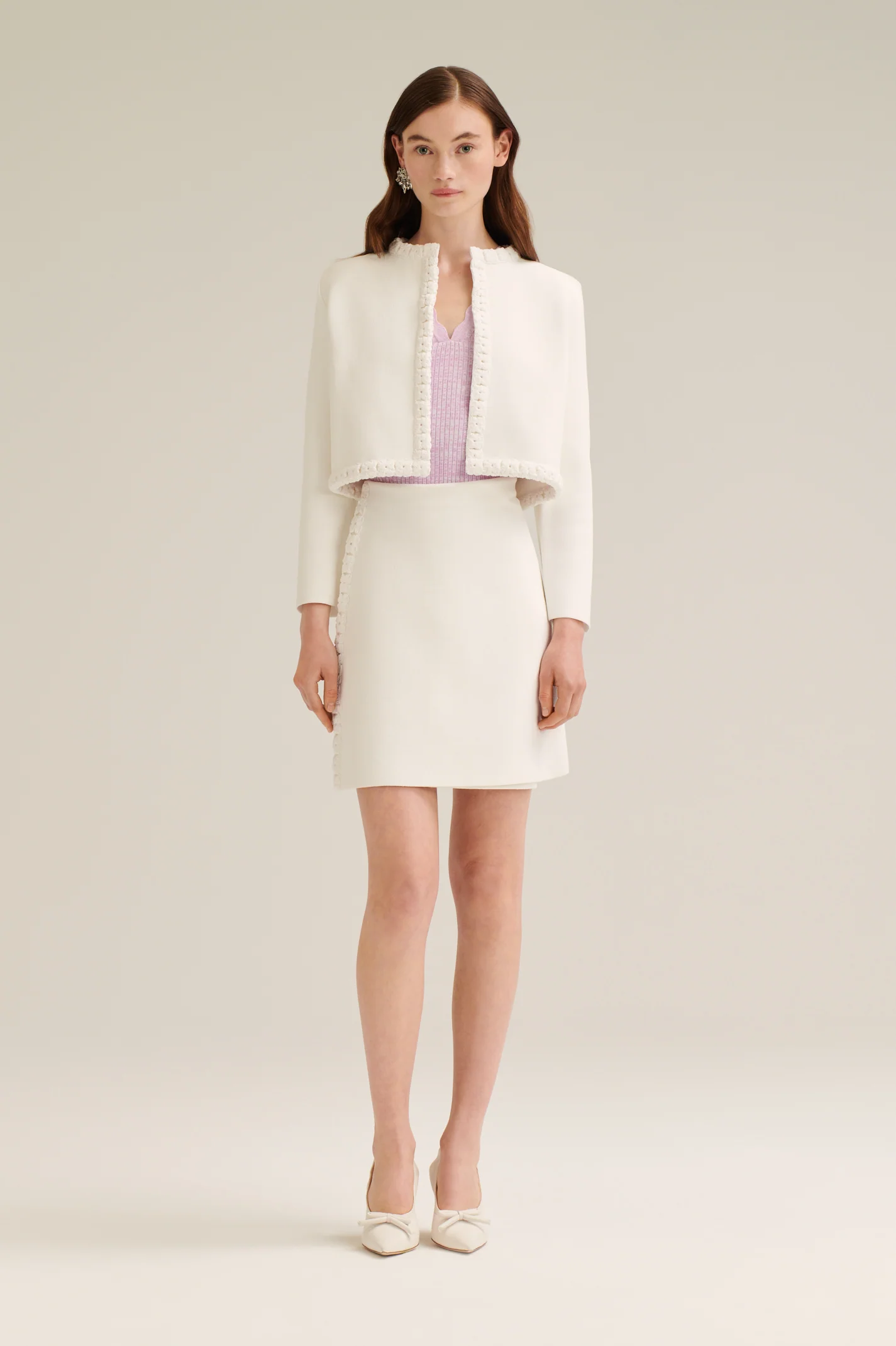 CREPE KNIT DAISY STITCH JACKET - Image 3