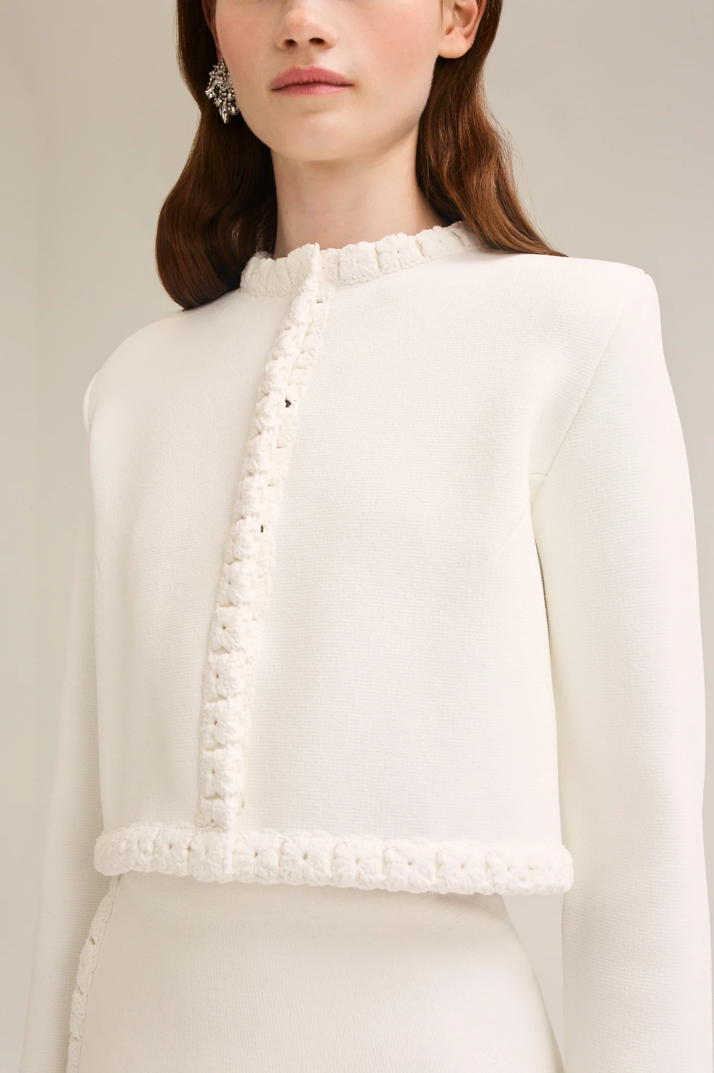 CREPE KNIT DAISY STITCH JACKET - Image 6
