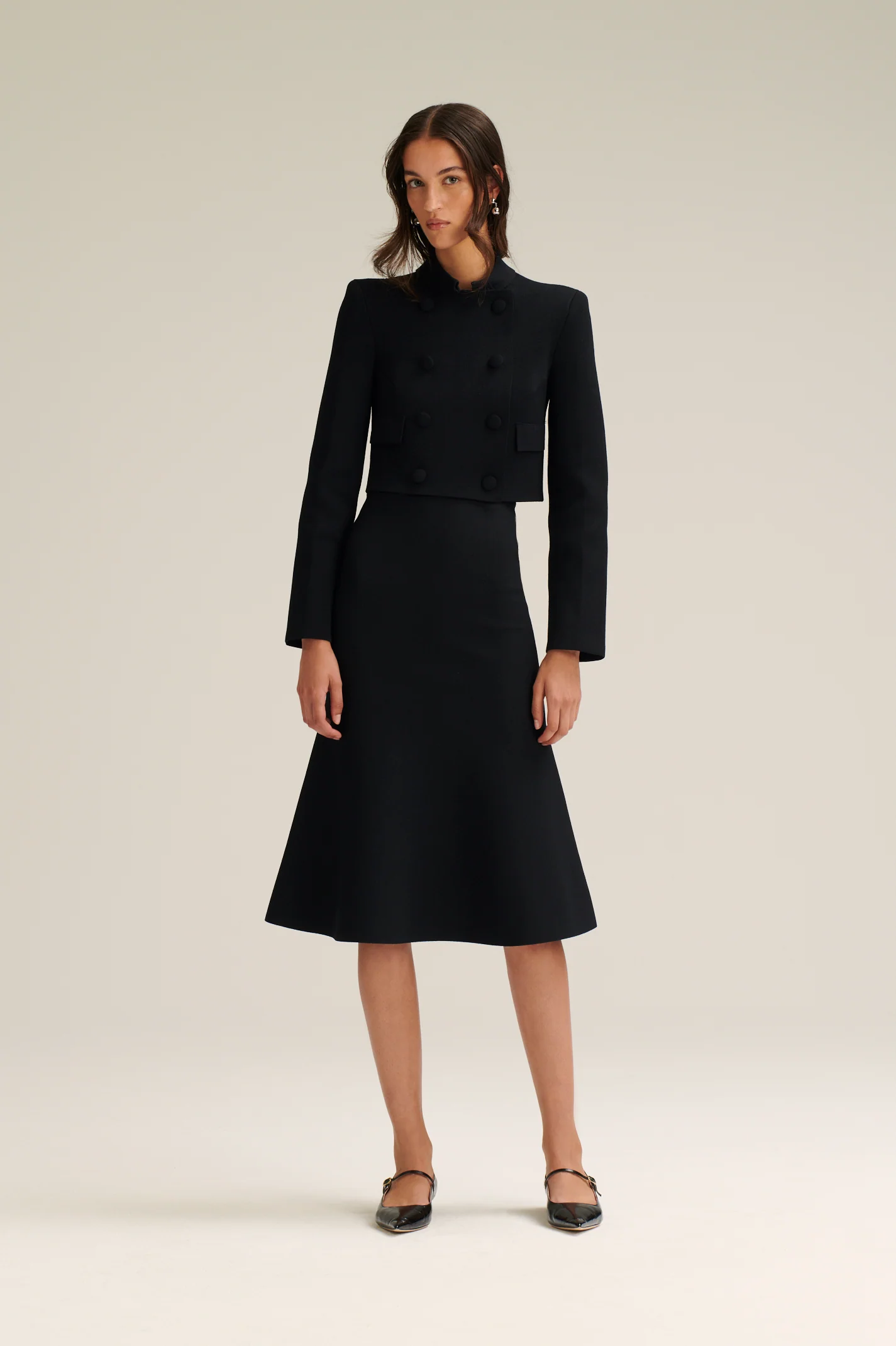 CREPE KNIT DOUBLE BUTTON JACKET - Image 3