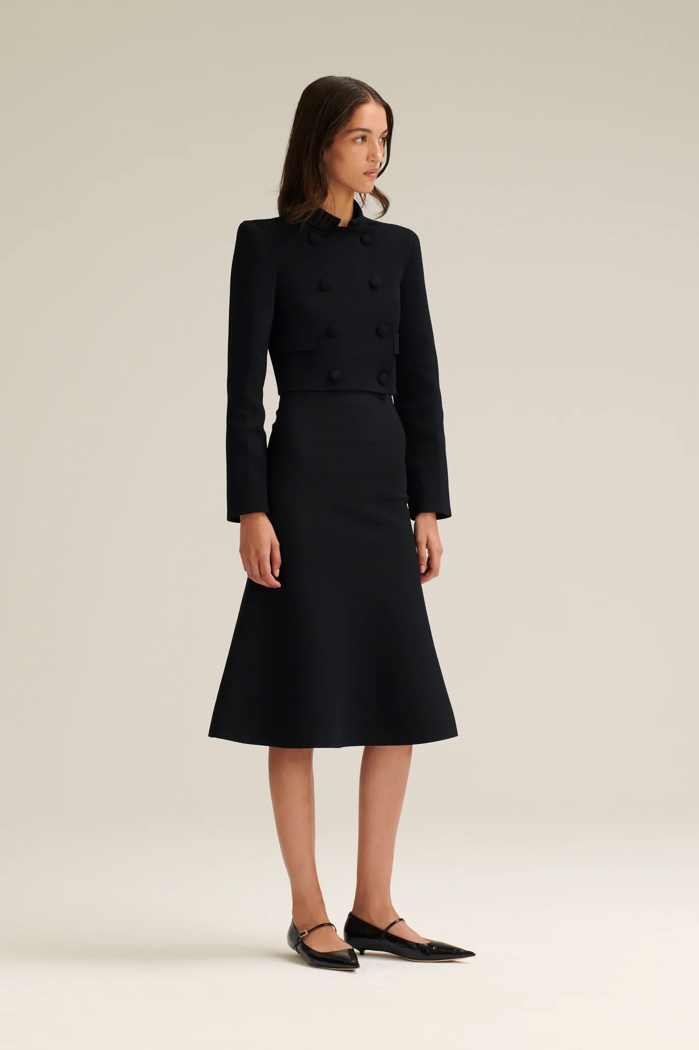 CREPE KNIT DOUBLE BUTTON JACKET - Image 4