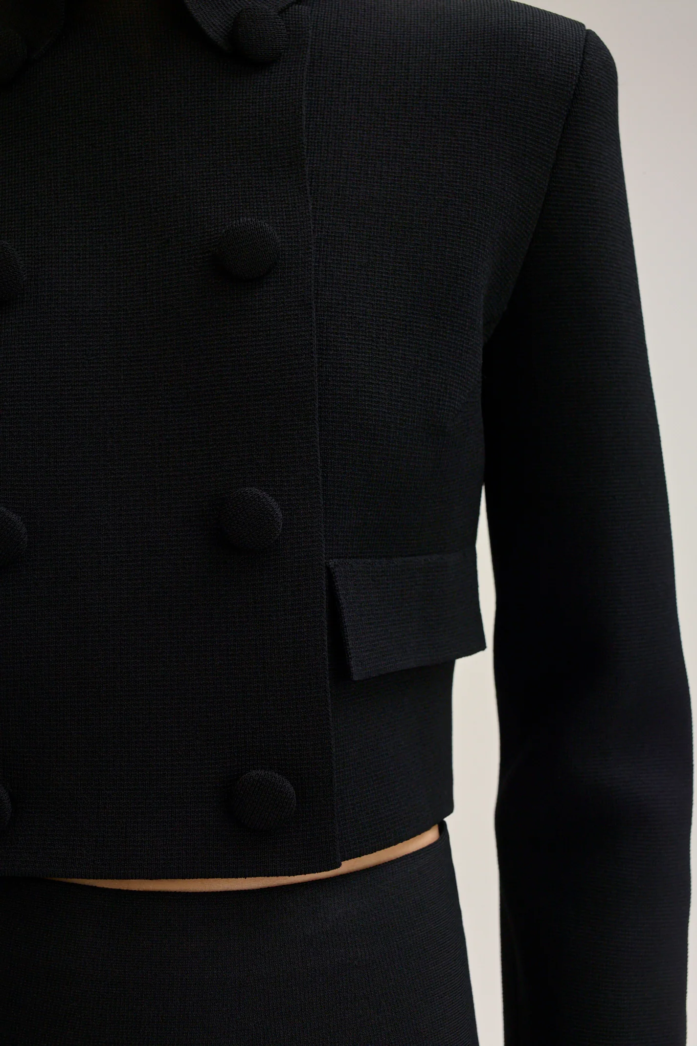 CREPE KNIT DOUBLE BUTTON JACKET - Image 6