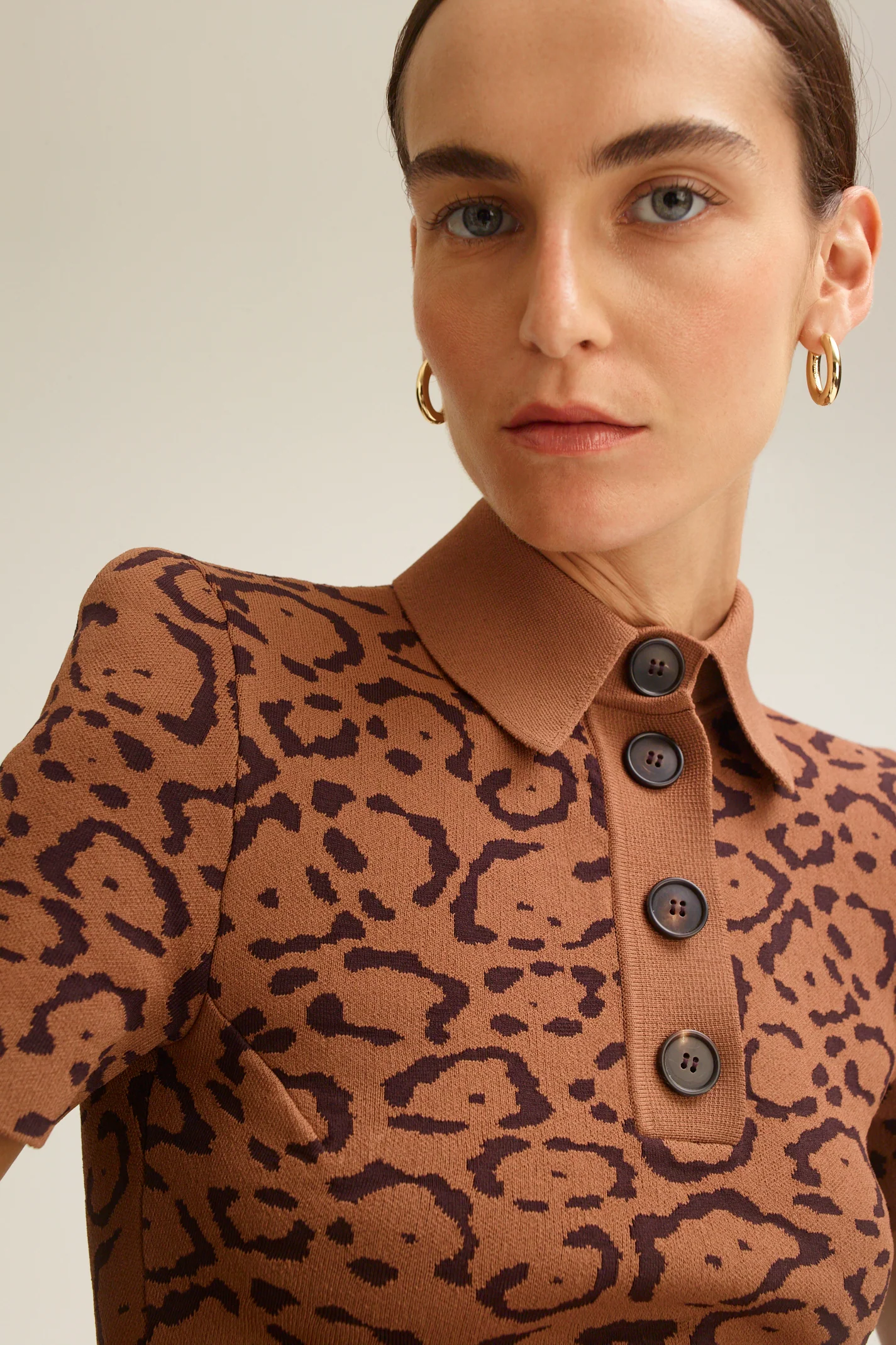 CREPE KNIT JACQUARD TOP - Image 3