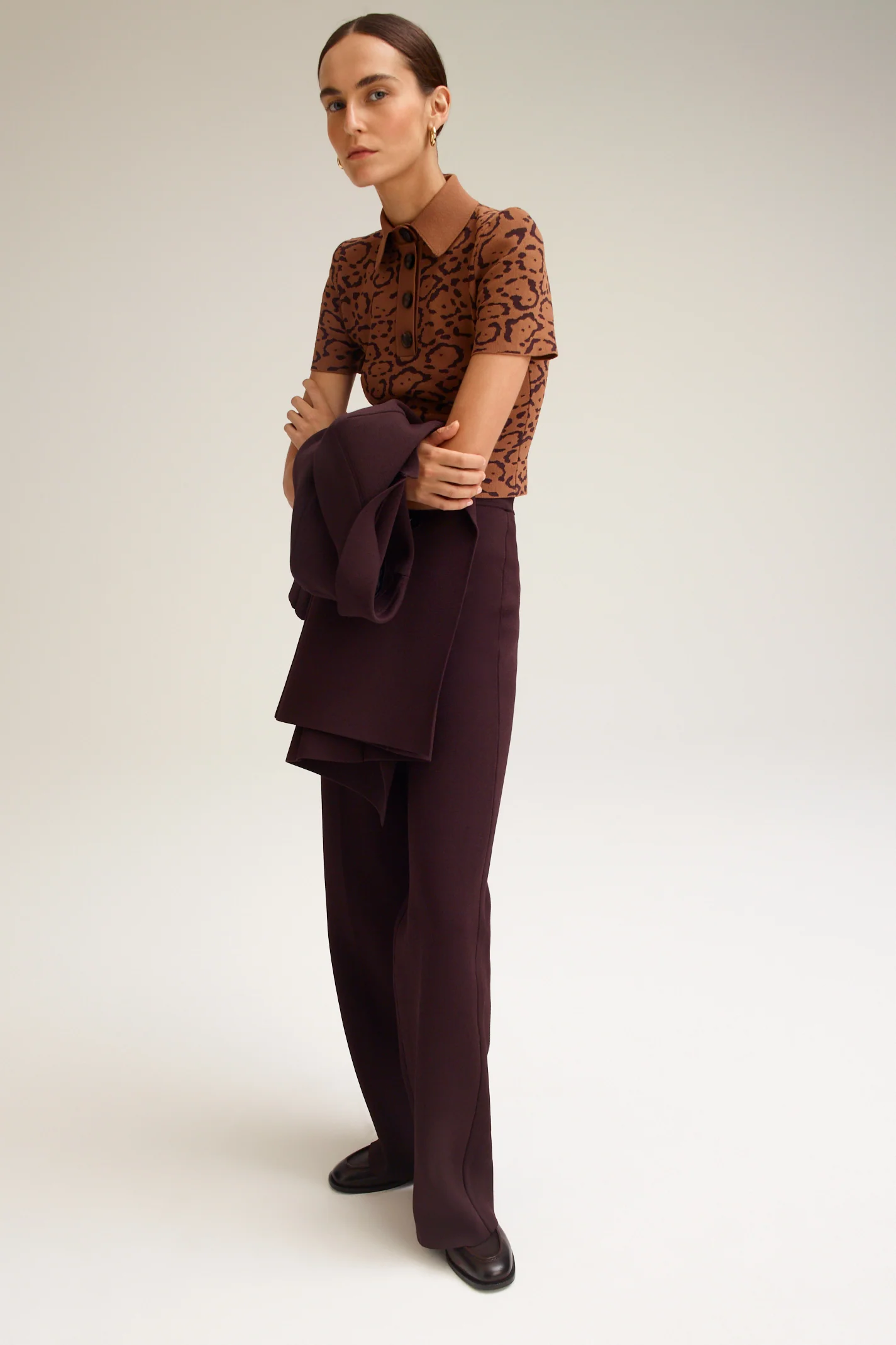 CREPE KNIT JACQUARD TOP - Image 4