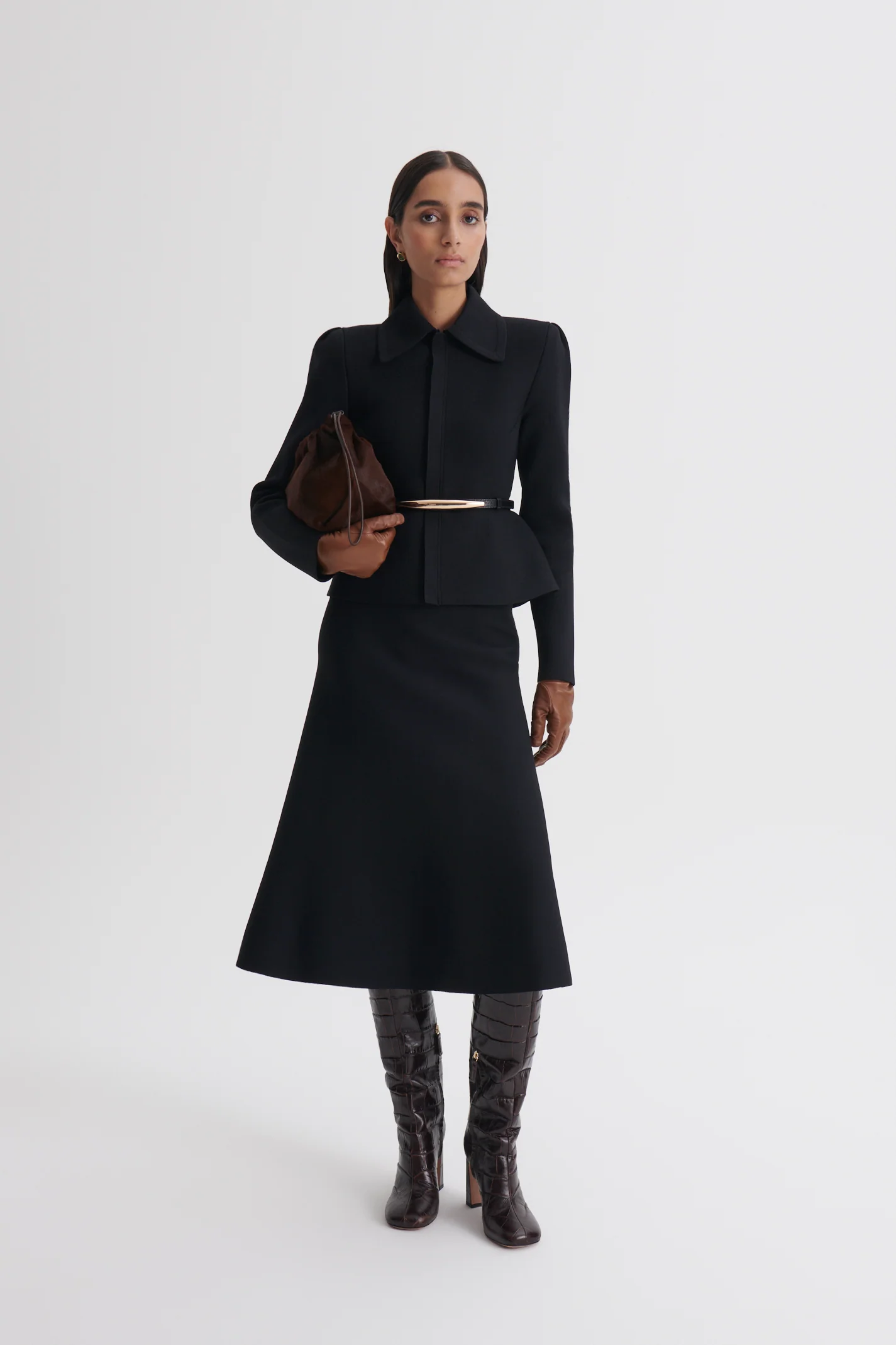 CREPE KNIT PEPLUM COLLAR JACKET - Image 4