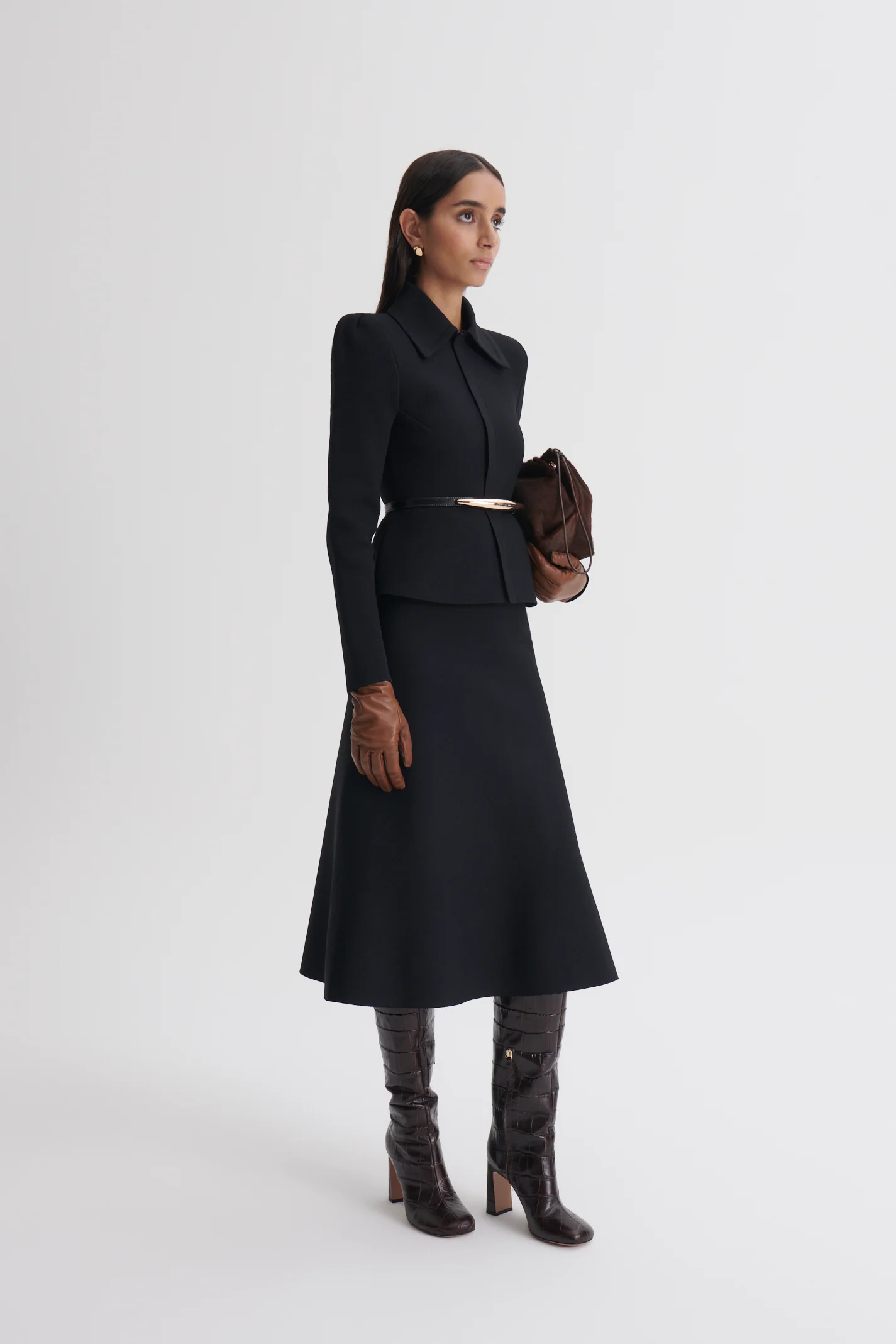 CREPE KNIT PEPLUM COLLAR JACKET - Image 5