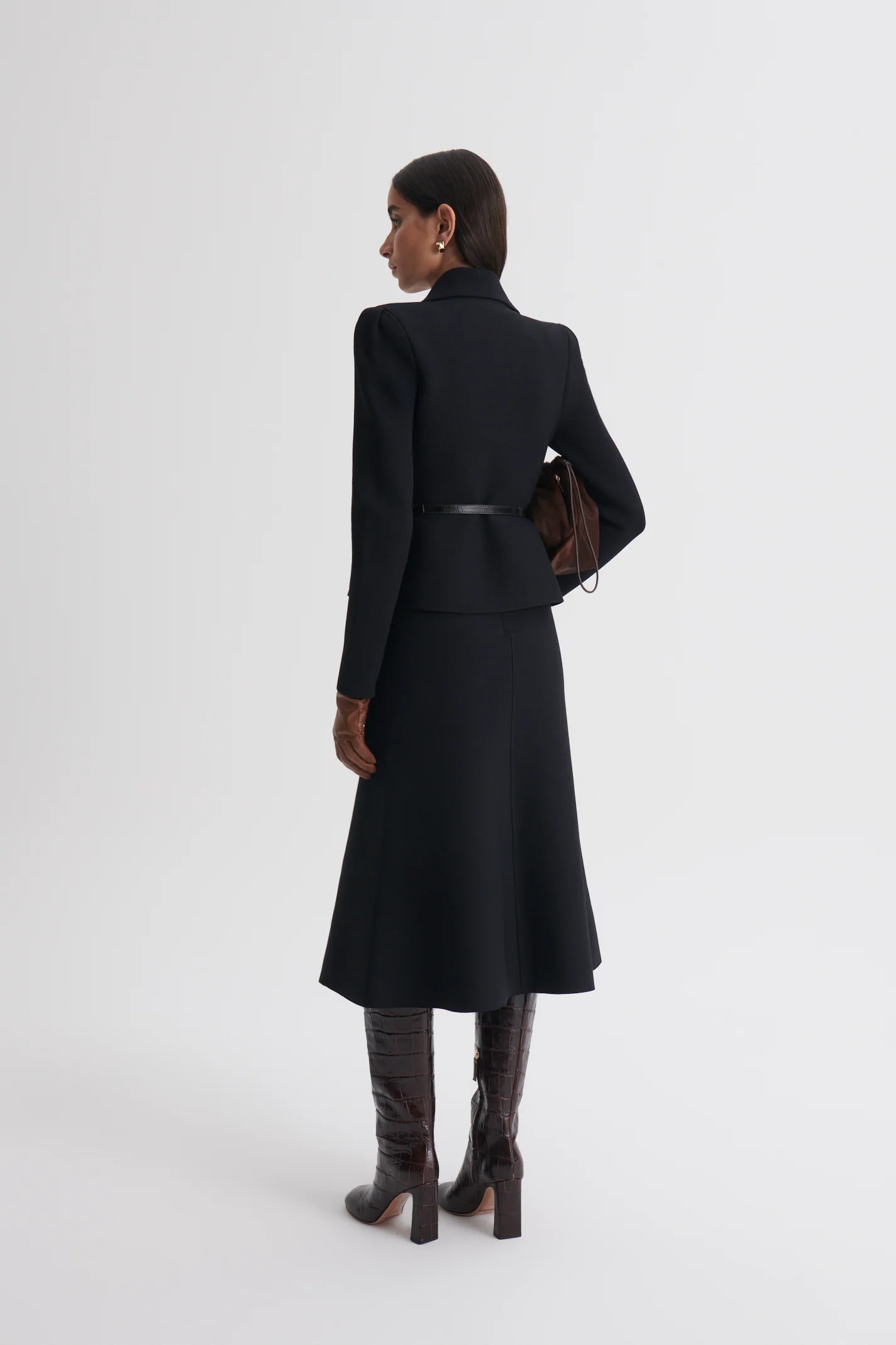 CREPE KNIT PEPLUM COLLAR JACKET - Image 6