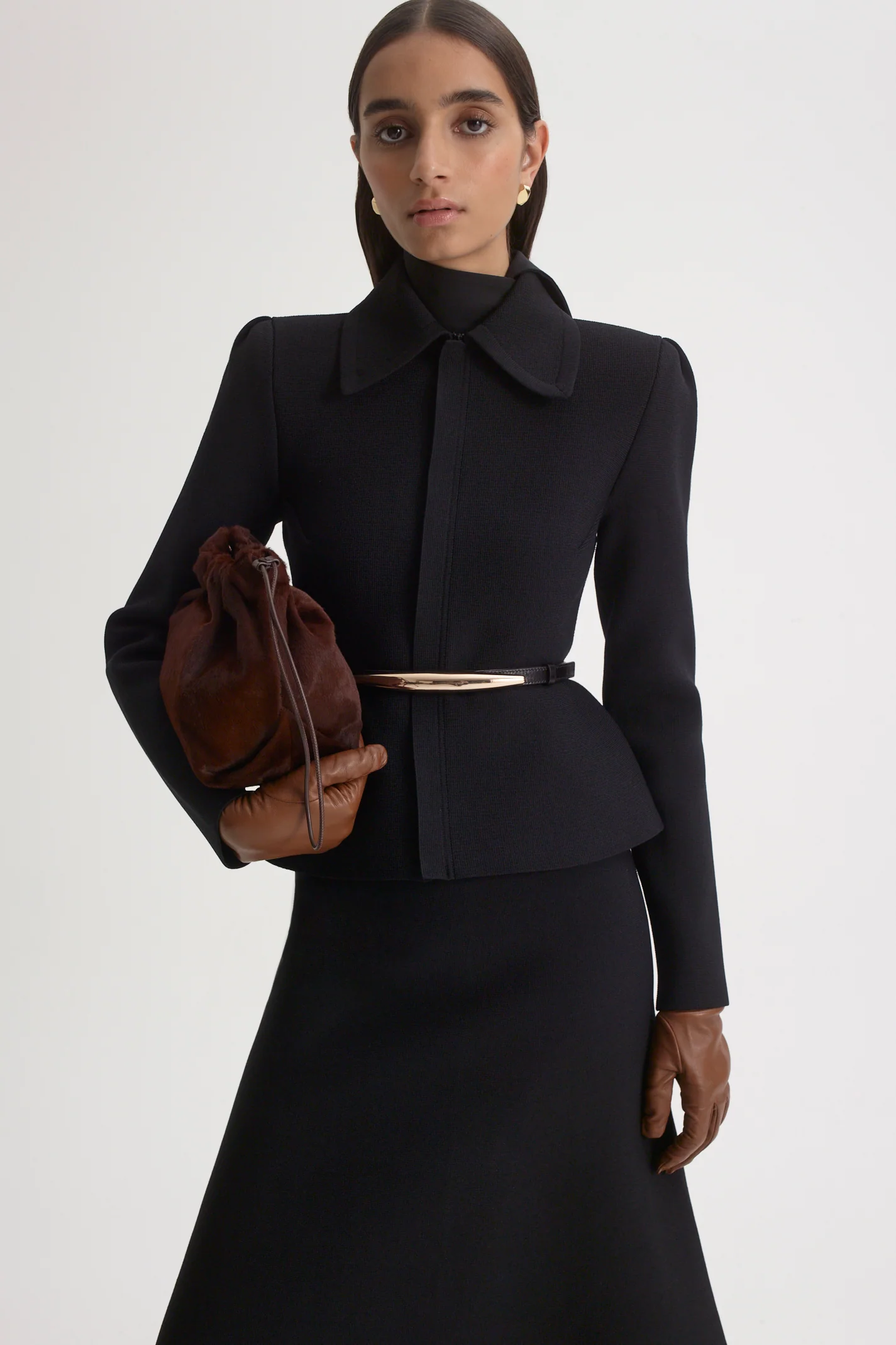 CREPE KNIT PEPLUM COLLAR JACKET - Image 7