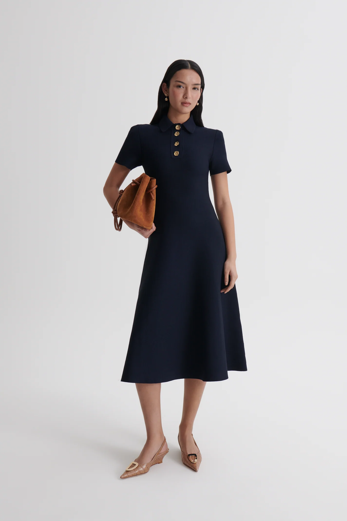 CREPE KNIT POPPY SHIRT DRESS - Image 3