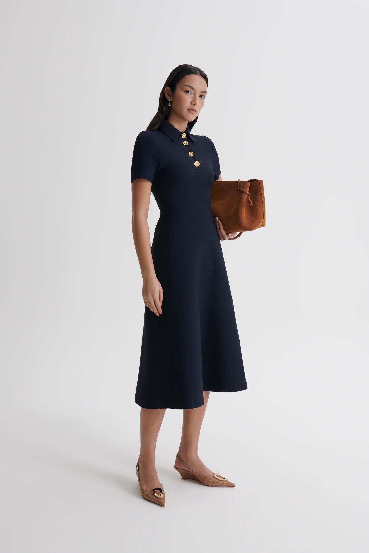 CREPE KNIT POPPY SHIRT DRESS - Image 4