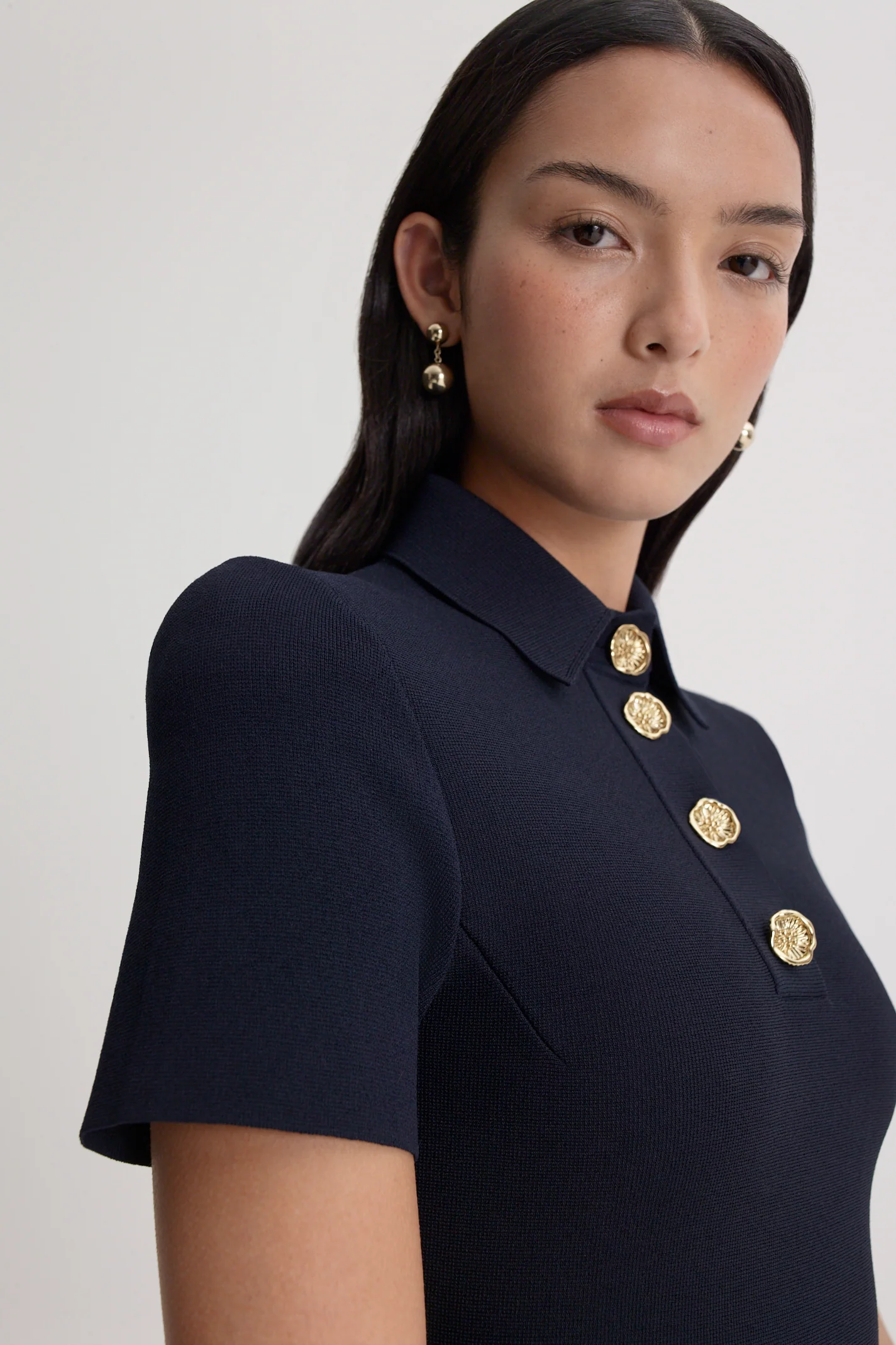 CREPE KNIT POPPY SHIRT DRESS - Image 6