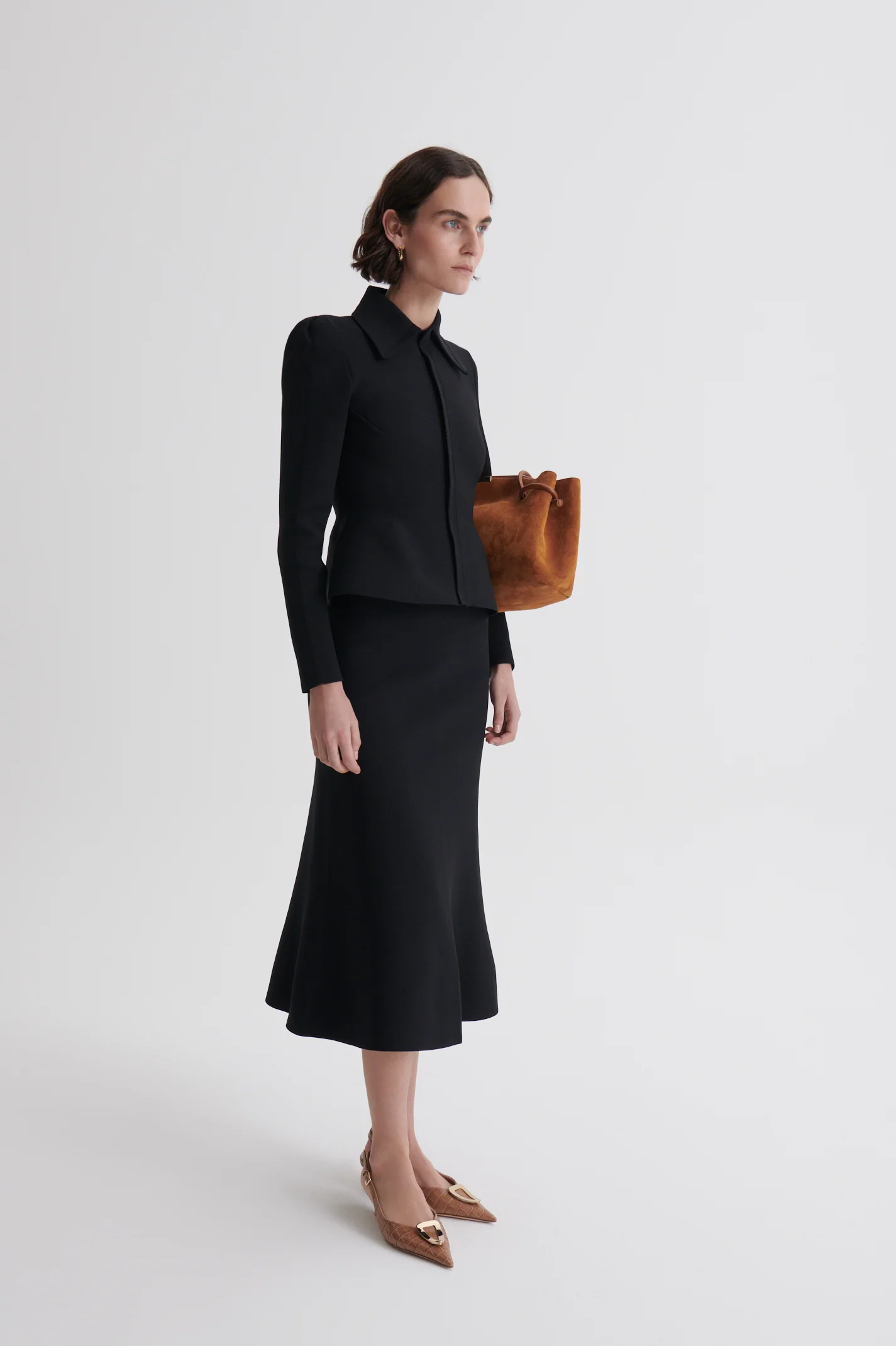 CREPE KNIT SOFT HEM SKIRT - Image 4