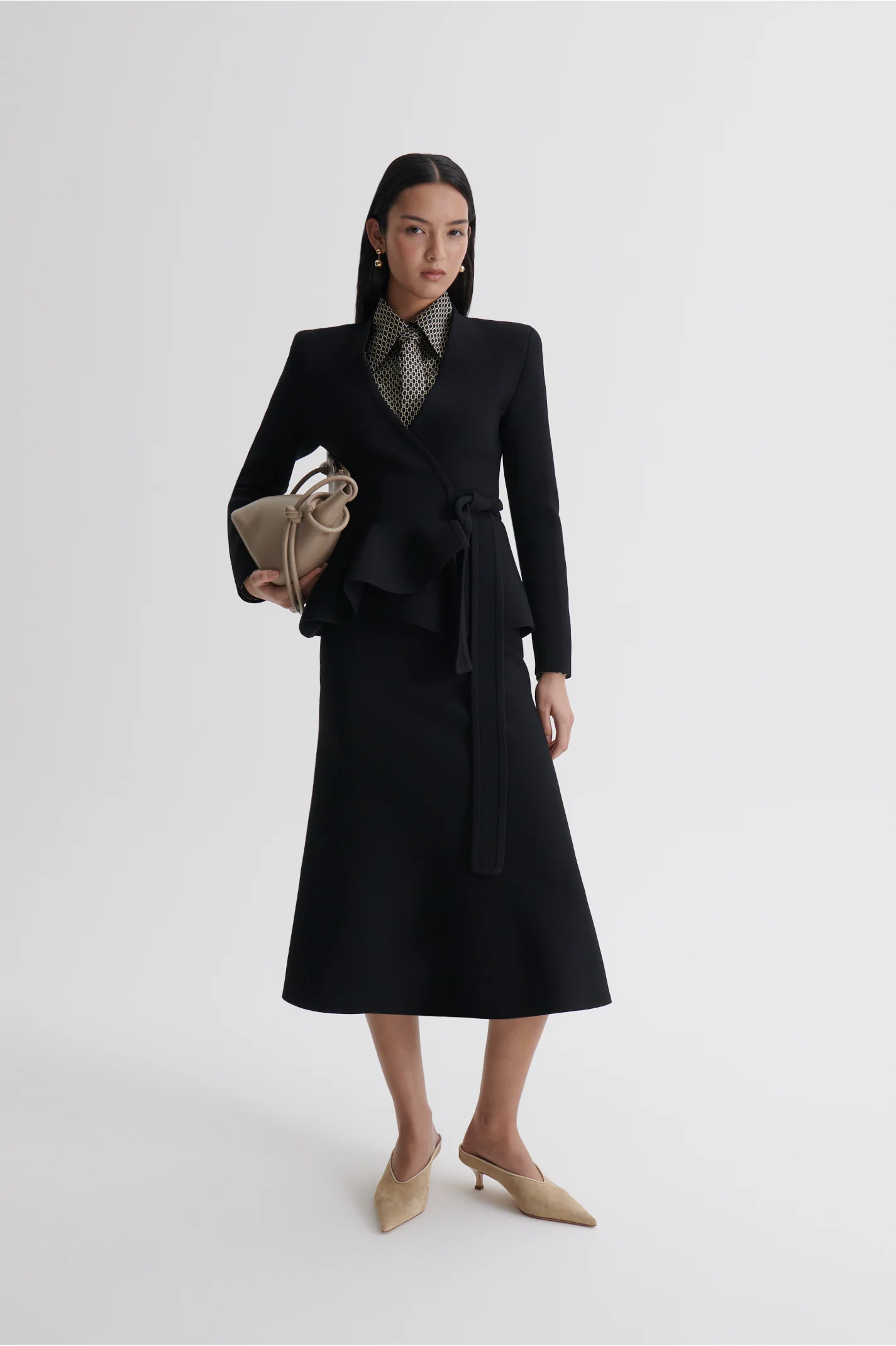 CREPE KNIT WRAP JACKET - Image 3